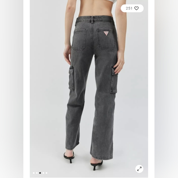 Guess Jeans cargo wide leg straight carpenter Size 29 charcoal - Picture 7 of 8